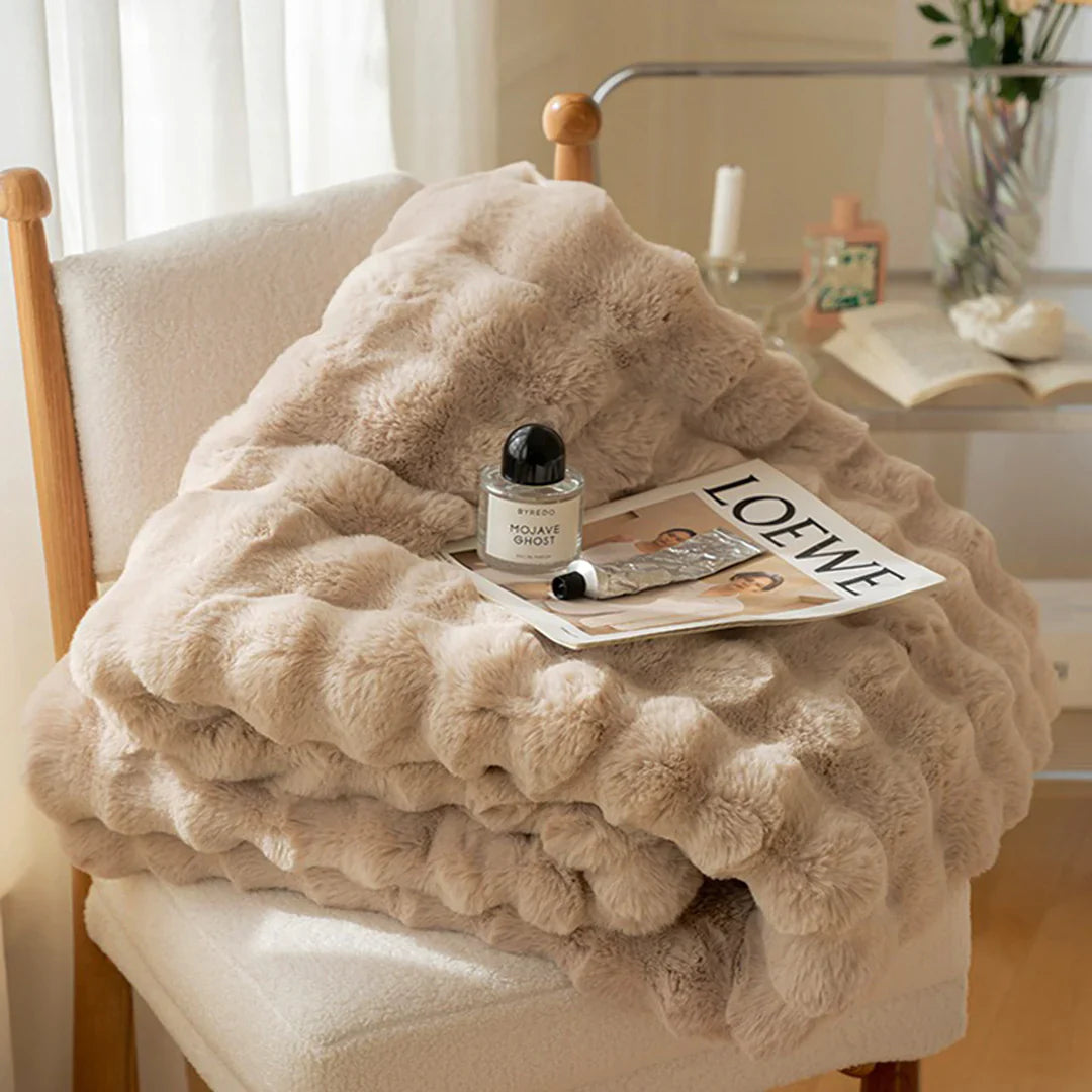 Rabbit Faux Fur Throw Blanket