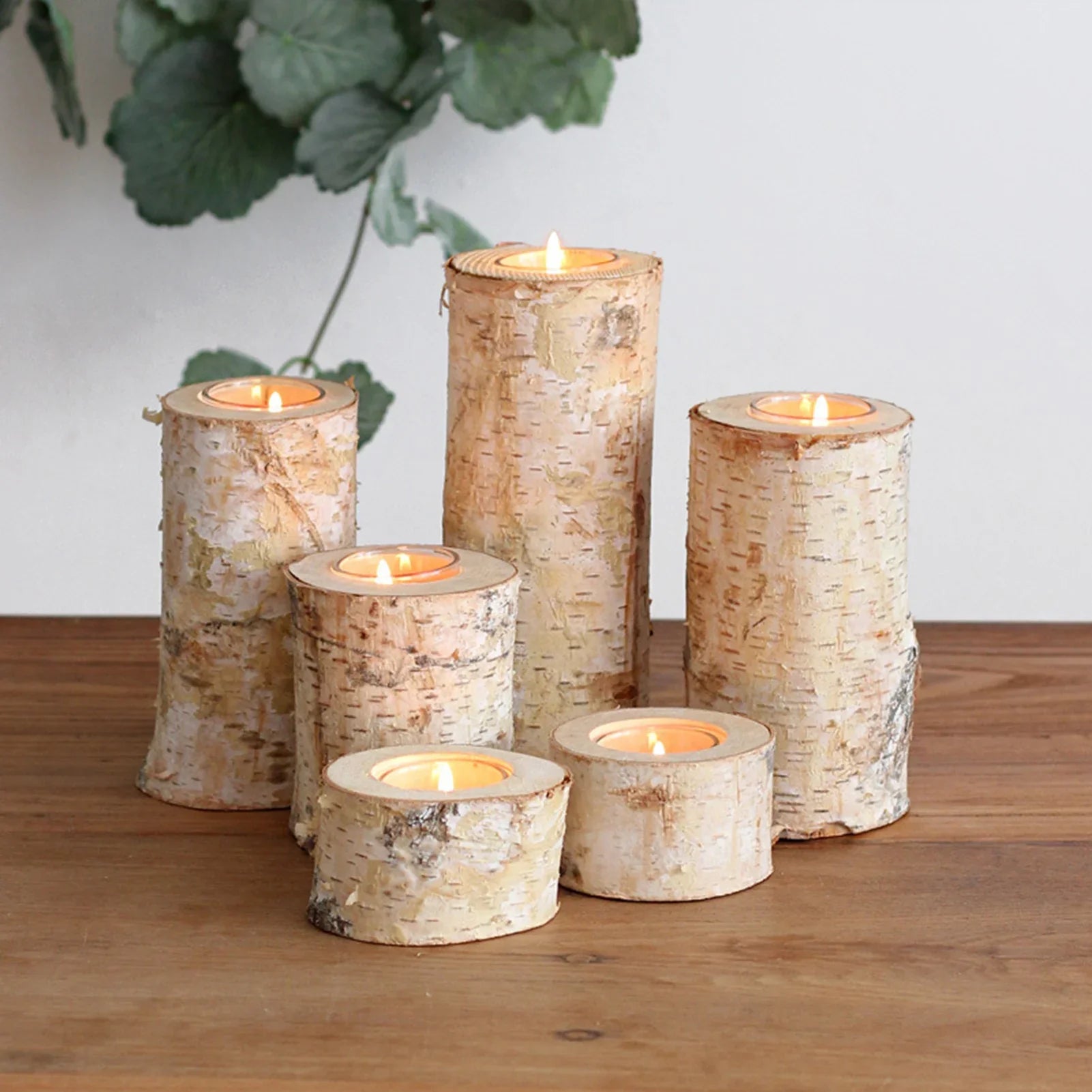 Birch Wood Candle Holder