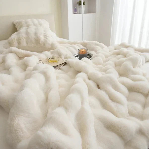 Rabbit Faux Fur Throw Blanket