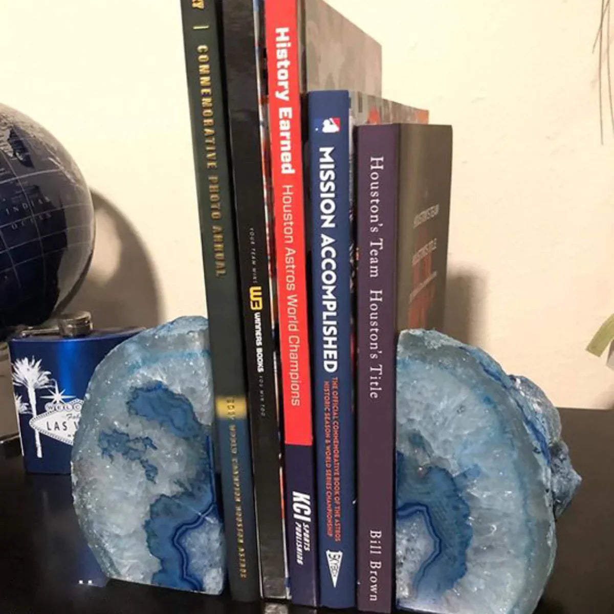 Blue Agate Bookend 2-Piece Set