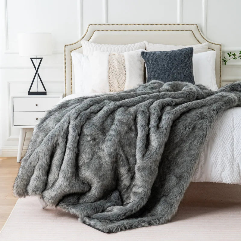 Fox Faux Fur Throw Blanket