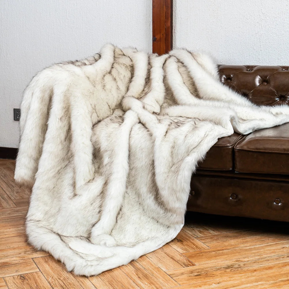 Fox Faux Fur Throw Blanket