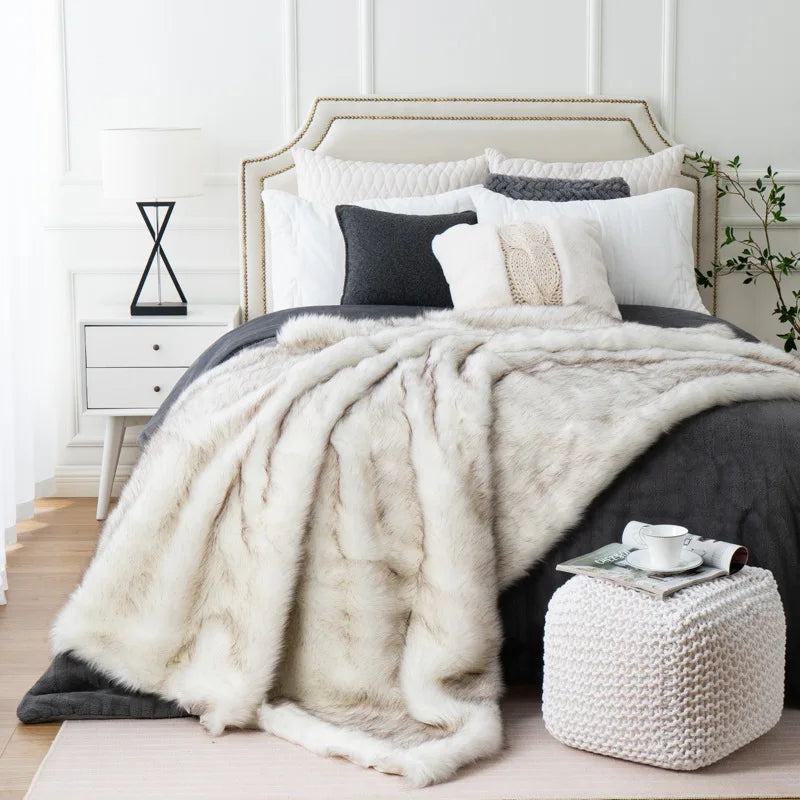 Fox Faux Fur Throw Blanket