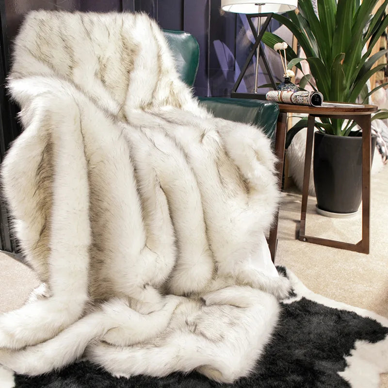 Fox Faux Fur Throw Blanket