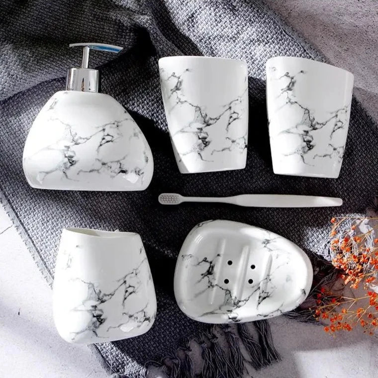 Marble Bliss 7-Piece Bathroom Set