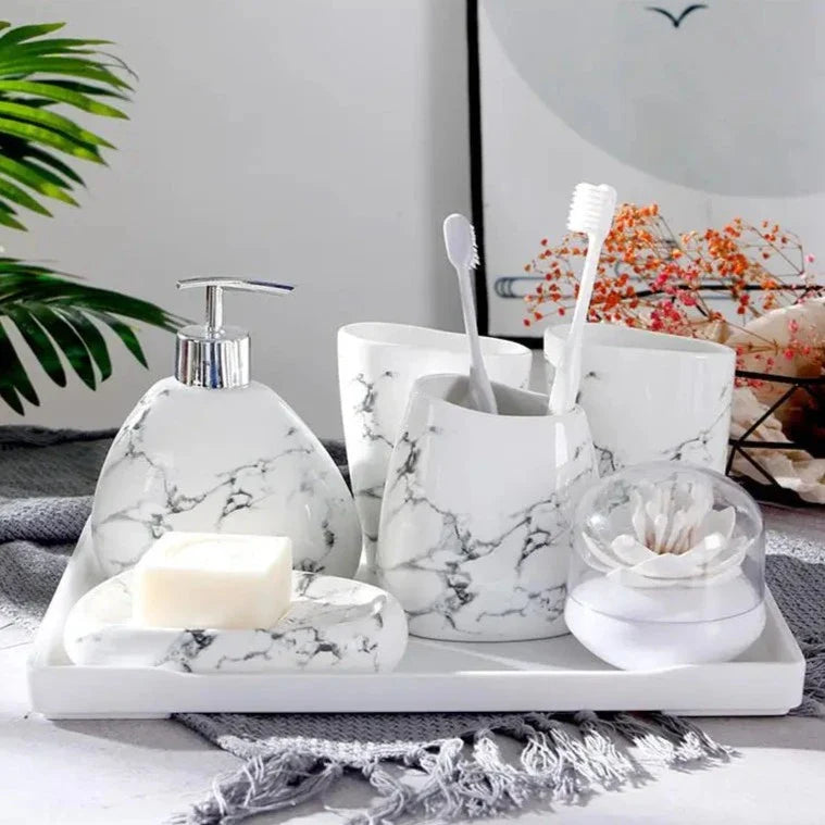 Marble Bliss 7-Piece Bathroom Set