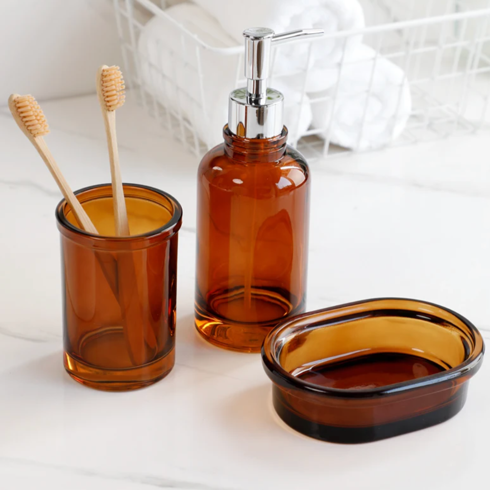 Glass Apothecary 4-Piece Bathroom Set