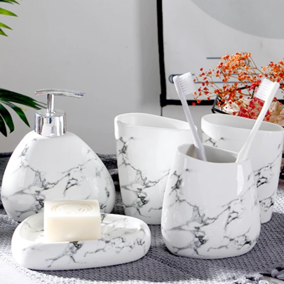 Marble Bliss 7-Piece Bathroom Set