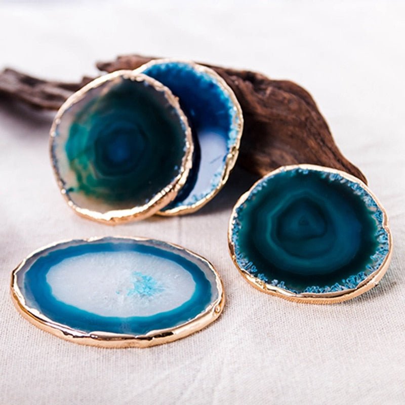 Blue Agate Coaster 2-Piece Set