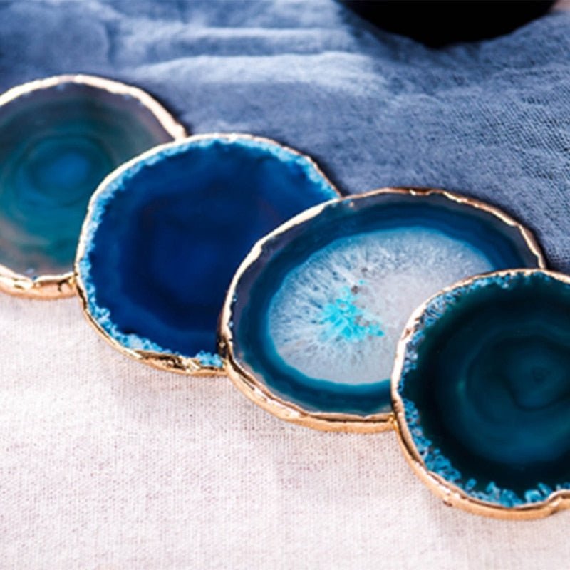 Blue Agate Coaster 2-Piece Set