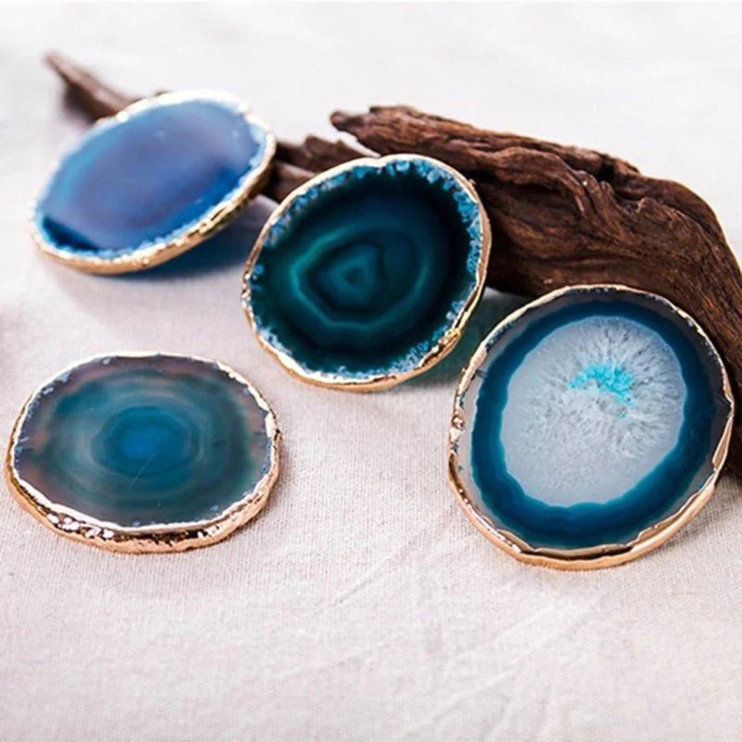 Blue Agate Coaster 2-Piece Set